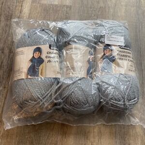 Loops & Threads Charisma Big! Bulky Yarn Steel Gray JB18 328yds 3 Skeins Lot